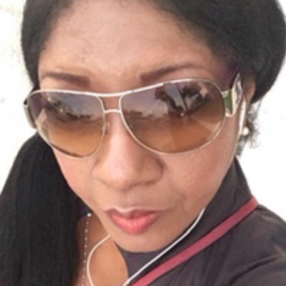 Purple Chanel Logo Aviator Sunglasses - Picture 1 of 5